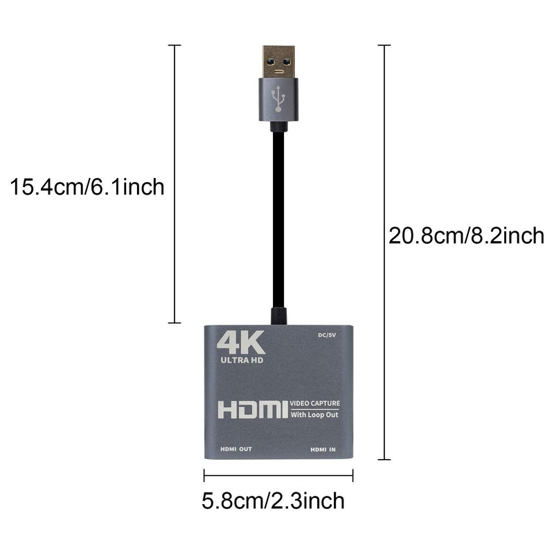Duttek HDMI Video Capture Card with Loop Out, HDMI to