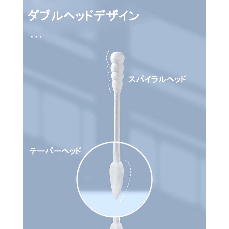 400本 ファミリー綿棒 メイクアップ 綿棒 メイクアップ修理 まつげブラシ こだわり綿棒 スゴふわっ綿棒 青 純綿