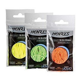 Henrys Neon Yo-Yo String - Set of 6 Polyester YoYo Strings (Green)