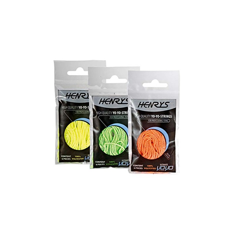 Henrys Neon Yo-Yo String - Set of 6 Polyester YoYo