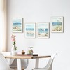 Bedroom Framed Beach Wall Art: Modern Living Room Blue Ocean