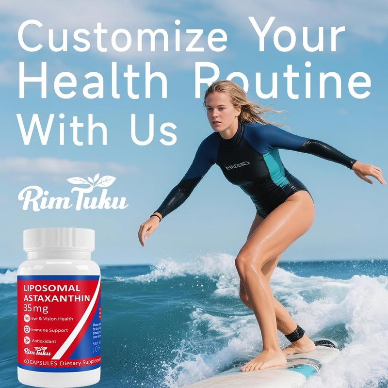 35mg Liposomal Astaxanthin Supplement - Powerful Antioxidant Support for Skin,