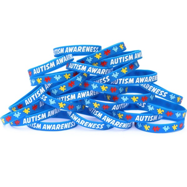 50 Youth and 20 Adult Autism Awareness Wristbands - Colorful
