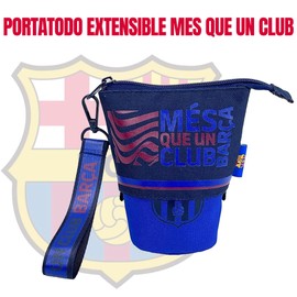 CYPBRANDS Unisex Kids Cyp Brands-Fcbarcelona Retractable Pencil Case - Month As A Club Suitcase, Colourful, Colourful
