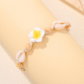Lorealri Boho Elephant Ankle Bracelet Vintage Love Hearts Foot Chain Beach Hawaiian Souvenirs Barefoot Jewelry for Women (Off-white)