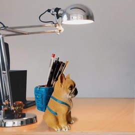 Photour Cute Dog Pen Holder for Desk Pen Pencil Cup Creative Desktop Pen Organizer Pencil Cups for Desk Unique Desk Accessories Decor for Home Office School Gift for Dog Lovers (French Bulldog)