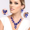 SP Sophia Collection Stunning Leaf Droplet Austrian Crystal Bridal Necklace