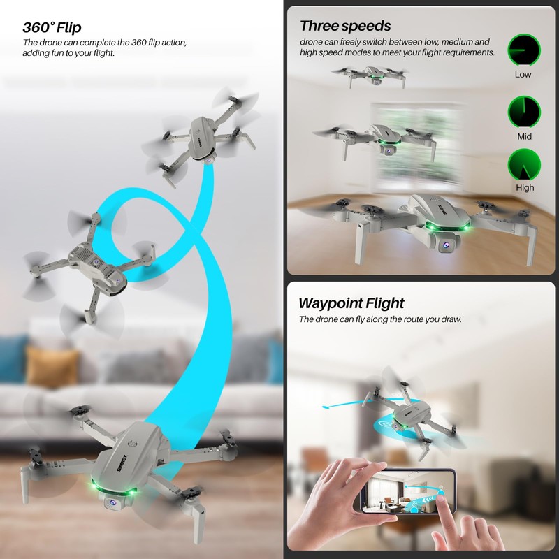 SIMREX Drone With Camera 1080P for Kids And Adults, RC