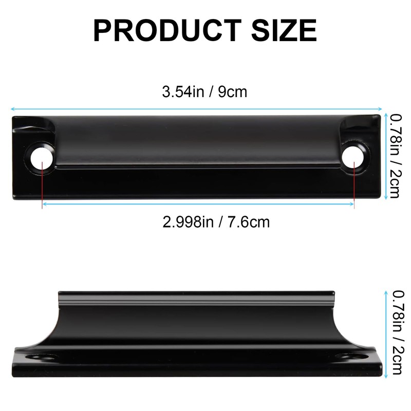 Sliding Door Handles 2 Pcs, Aluminum Alloy Curved Handle Balcony