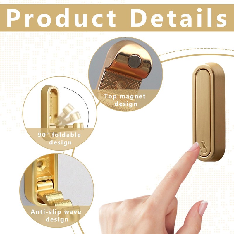 Gyinere 2 Pcs Folding Coat Hooks,Folding Coat Hook,Folding Wall Hooks,Hooks,Gold