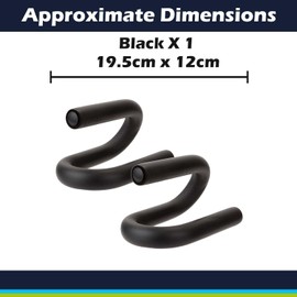 VFM e-Store - Fitness Press Up Bars Great for Gym, Fitness and Sport Recovery - 19.5cm X 12cm Black X 1