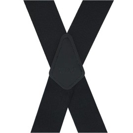 CTM® Men's Elastic Camouflage X-Back Suspenders with Plastic Swivel Hook Ends, Black