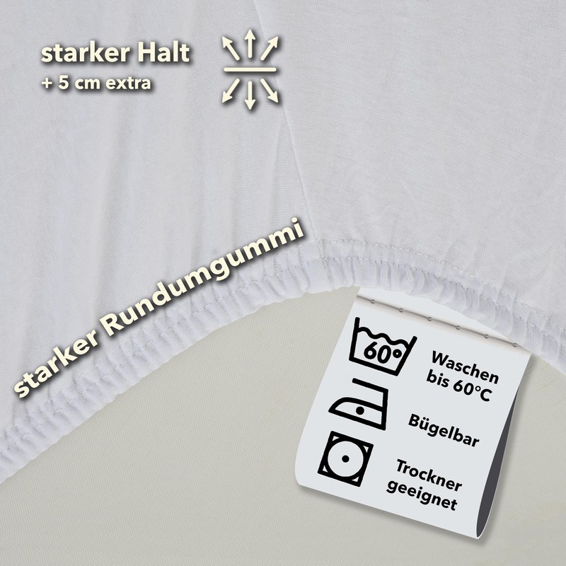 Studio Basic Fitted Sheet 160 x 200 cm, 100% Combed