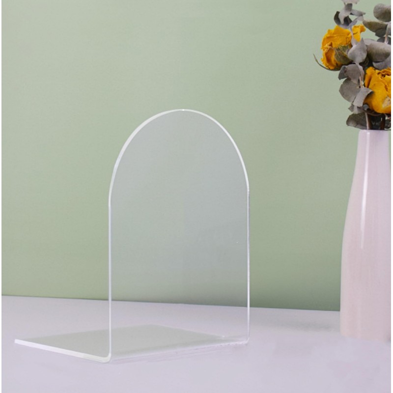 Lulonpon 2pcs Clear Acrylic Bookends, Non-Skid Book Ends for Book