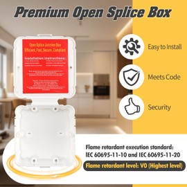 Open Splice Junction Box - Single, One-Piece Splice Repair Box. 5 Second Installation. White (1)