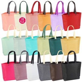 xunhewi 12 | 18 | 24 | 36 | 48 | 60 Pack Non Woven Tote Bags Multi-Color Reusable Tote Gift Bags for Creative DIY Advertising Environmentally Friendly Shopping (18 Color 18 pack)