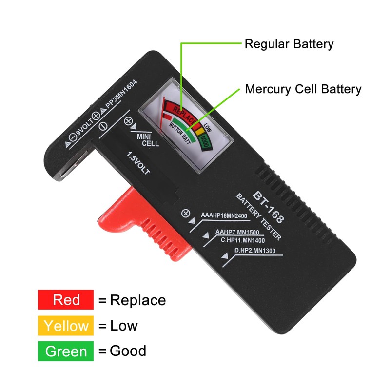 UMLIFE 3Pack Battery Tester, Universal Battery Checker Small Battery Tester