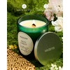 M&SENSE Misty Forest Eucalyptus Pine Scented Candles, Wooden Wick Natural