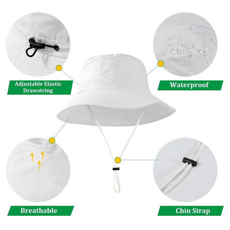 Waterproof Bucket Rain Hat for Men Women Wide Brim Sun