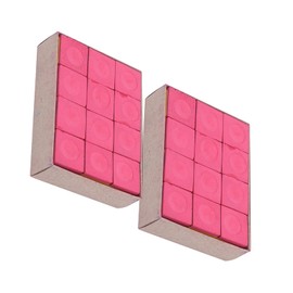 QANYEGN 24pcs NoSlip Cues Tip Chalk, Pool Chalk Cubes, Cues Stick Chalks for Table Billiards Accessory (Red)