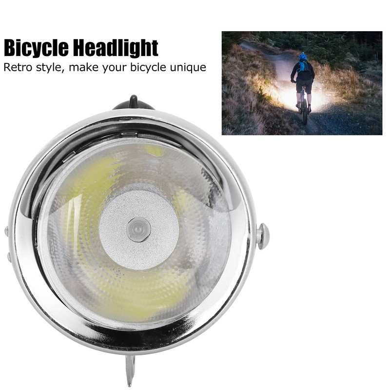 Vintage Bicycle Headlight Retro Bike LED Light Night Riding Safety