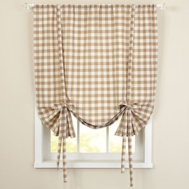 Sweet Home Collection Panel Treatment Kitchen Window Curtain Shade, 63 in Tieup, Taupe