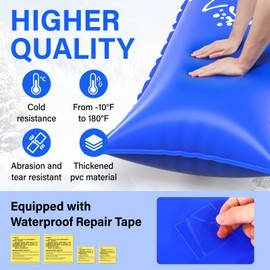 TIXANF 4 x 15Ft Winter Pool Pillow,Thickened Flexible and Durable PVC Pool Pillows for Above Ground Pools,Swimming Pool Closing Winter Kit,Rope and Patch Included