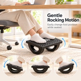 Ergonomic Rocking Footrest for Under Desk Use – Textured Massage Surface and Gentle Foot Movement for Home & Office
