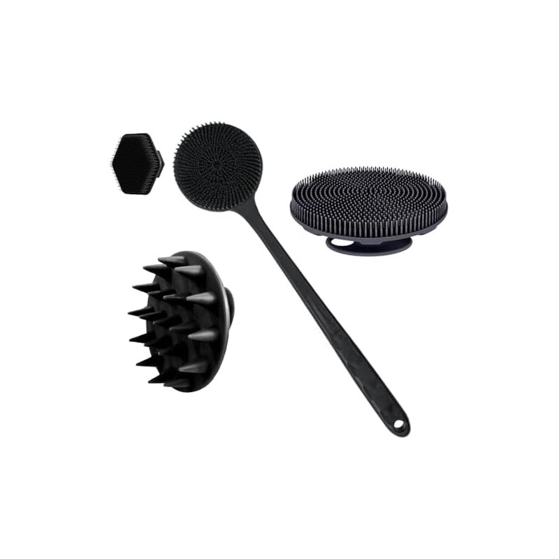 Juego de Cepillos de Baño SQLMTAU 4 Piezas con Mango