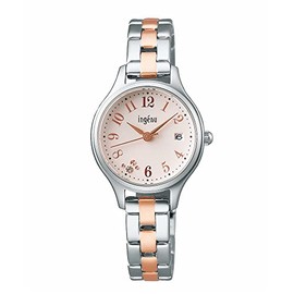 Seiko Watch AHJK463 Angeline Happy Seven Sapphire Quartz Women's Wristwatch, Red, Dial: Pink, Bracelet Type
