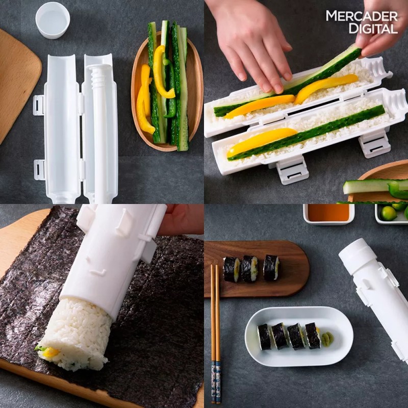 Mercader Digital Molde Para Rollos Máquina Sushi Bazooka Maki Reutilizable