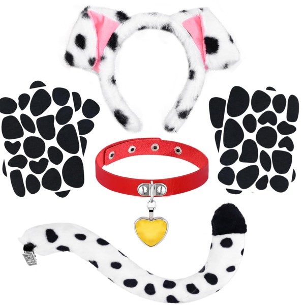Dalmatian Dog Costume Accessories Set Include Dalmatian Dog Ears Headband