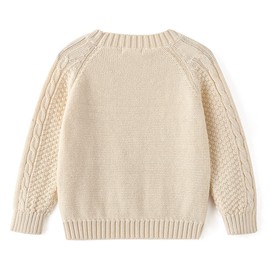Curipeer Baby Boys Cable Knit Sweater Long Sleeve Solid Pullover Toddler Crew Neck Fall