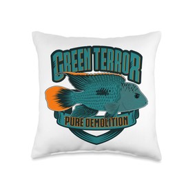 Green Terror Cichlid Rivulatus Cichlid Throw Pillow