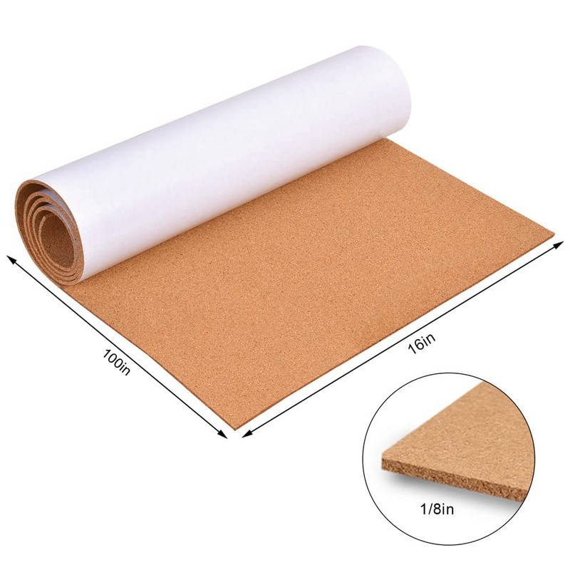Self-Adhesive Cork Board Roll, 1/8" Thick Cork Boards for Walls,