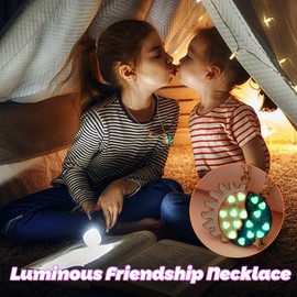 Cosysparks Friendship Necklaces for 2, Best Friends Necklaces Magnetic Bff Chains Matching Sun/Moon Pendant Luminous Best Friends Chain Set for Women Birthday Christmas Gifts (Pack of 2), Metal