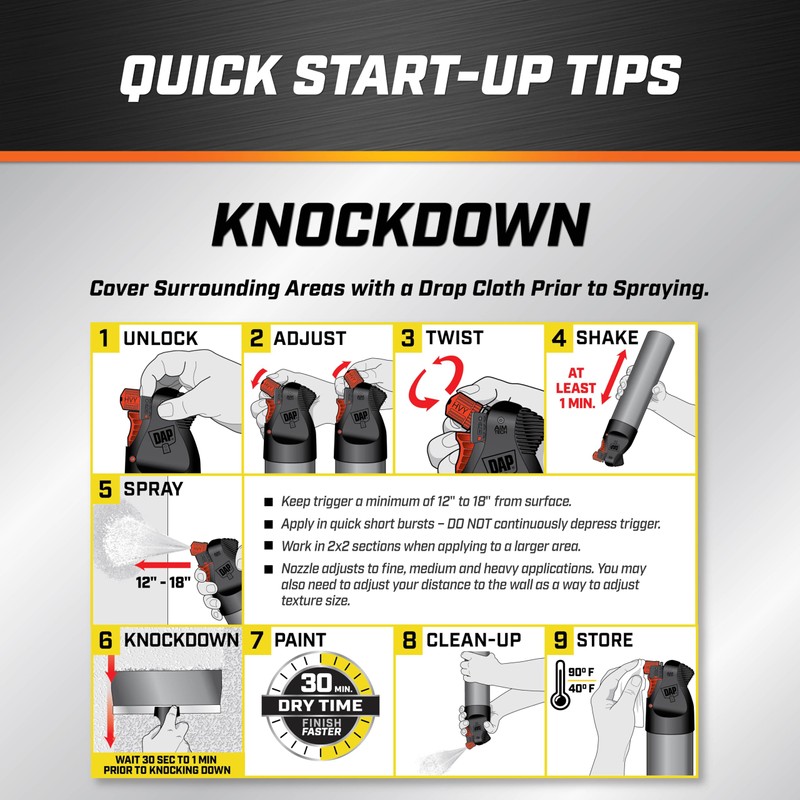 DAP Spray Texture Knockdown Water Based 2n1 Wall & Ceiling