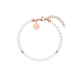 Purelei® Finesse Women's Stainless Steel Bracelet with Freshwater Pearls, Waterproof Bracelet for Women with Small Embellishments, Adjustable Length 16-19 cm, Stainless Steel