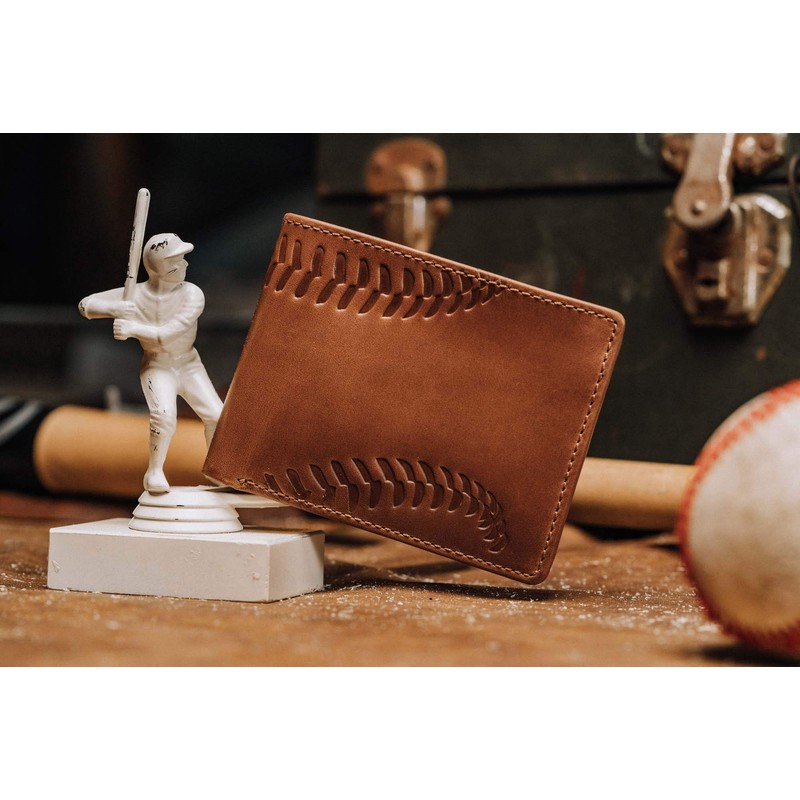House of Jack Co. Baseball Wallet for Men, Leather Bifold