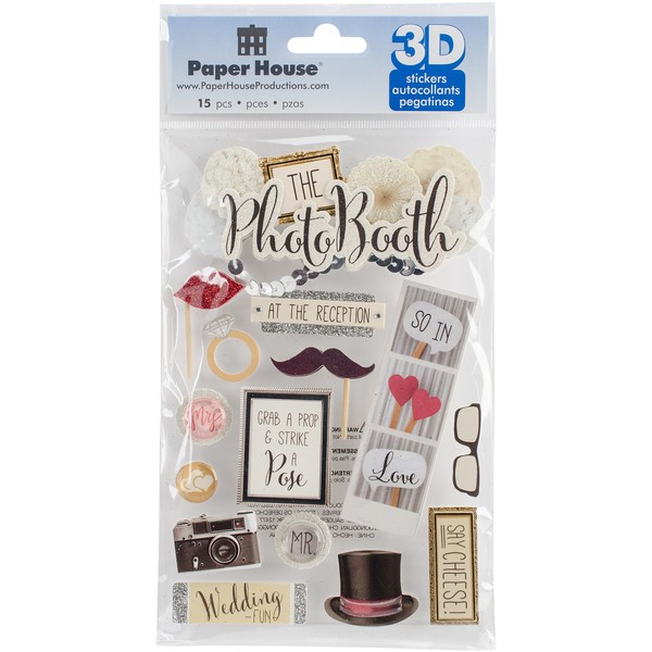 Paper House 3D Stickers 4.5"X7.5"-Photo Booth
