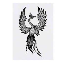 'Phoenix In Flight' Temporary Tattoo - Water Resistant, Skin-Safe, Non-Toxic Transfer (TO00024436)