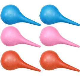 Nuanchu 6 Packs Hand Bulb Ear Syringe 30 ml Washing Rubber Squeeze Bulb Ear Syringe Ball for Infant Baby Puppy Adult(Pink, Blue, Orange)