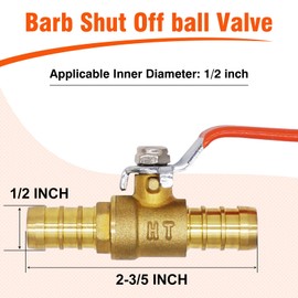 Horiznext Mini válvula de bola de aire de latón de 2 vías de 1,27 cm para agua y gas combustible, corte de tubo de 16 mm, (2 unidades en paquete)