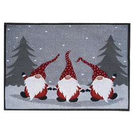 Set of 2 Place Mats Table Runner Tapestry Winter Christmas Various Designs Cotton Blend (3 Gnomes)