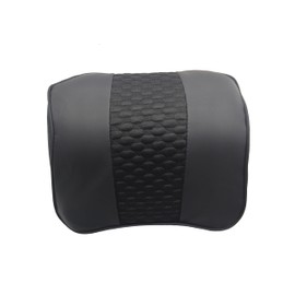 yuhuru Car Neck Pillows 2pieces Pack Headrest Fit for Most Cars Pu Leather Not Cold Filled Memory Foam Universal Car Pillow (Dark Black)