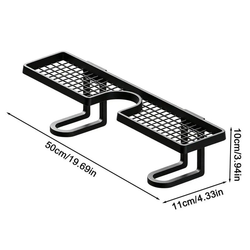 50cm Over-Faucet Sink Shelf for Bathroom Storage – No-Drill Quick-Drain
