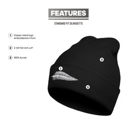 New Zealand Embroidery Beanie for Men & Women, Maori Fern Multi-Season Stretch Skull Knit Hats, Winter Warm Beanie