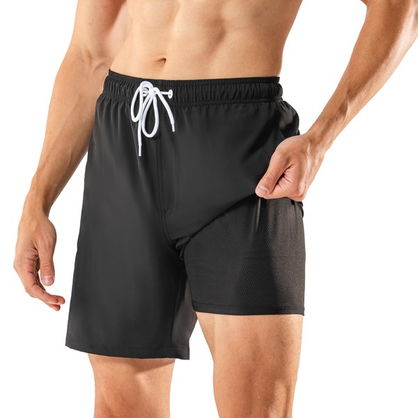 BRISIRA Mens Swim Shorts Swim Trunks 7 Inch 2 in