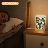 JTREHY Acrylic Night Light,Strawberries and Flowers Printed Wooden Base LED