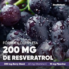 Resveratrol Antioxidante 180 Gomitas para Adulto Sin Azúcar Health Hack